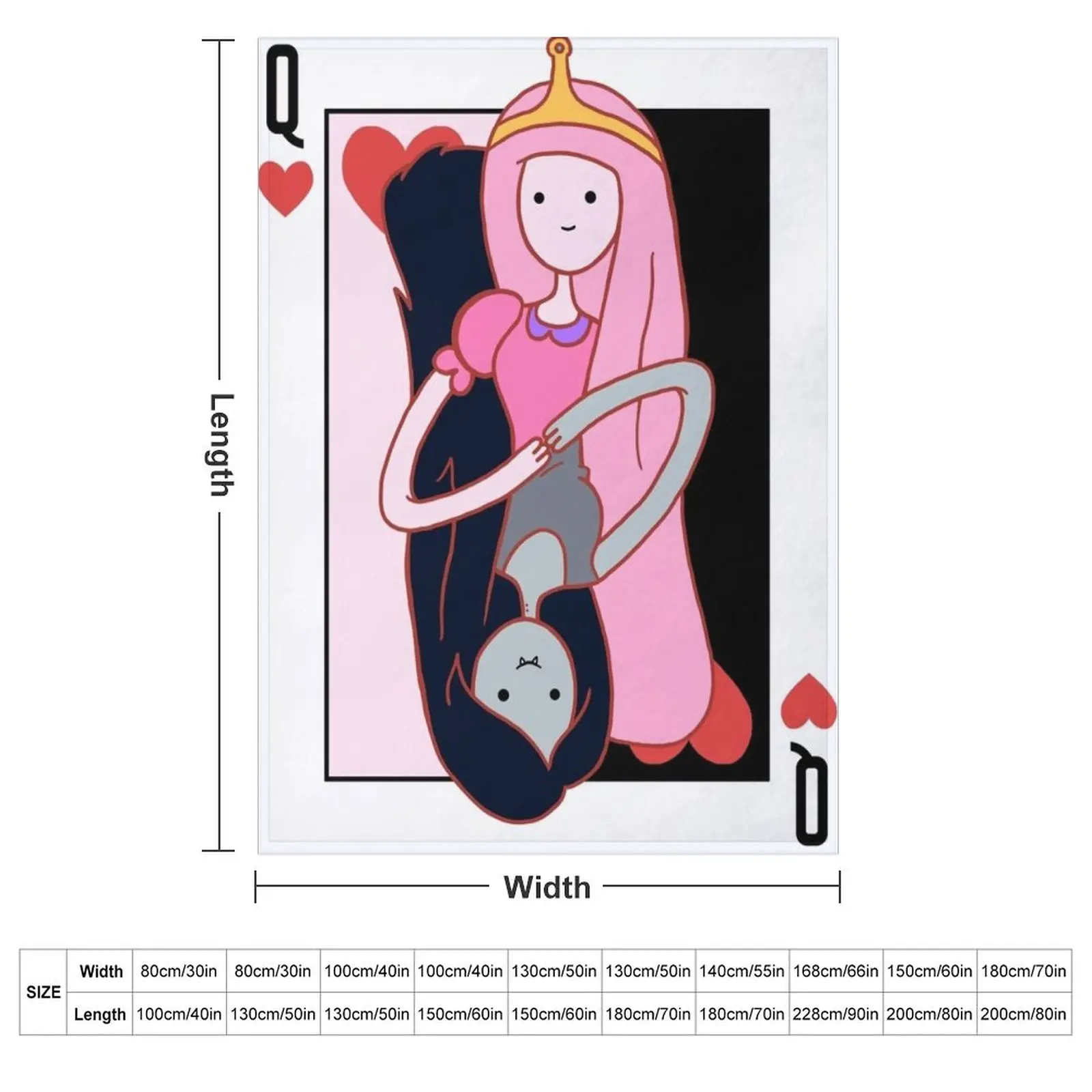 Princess Bubblegum and Marceline Queen of Hearts Throw Blanket Soft Plush Plaid Heavy Blankets