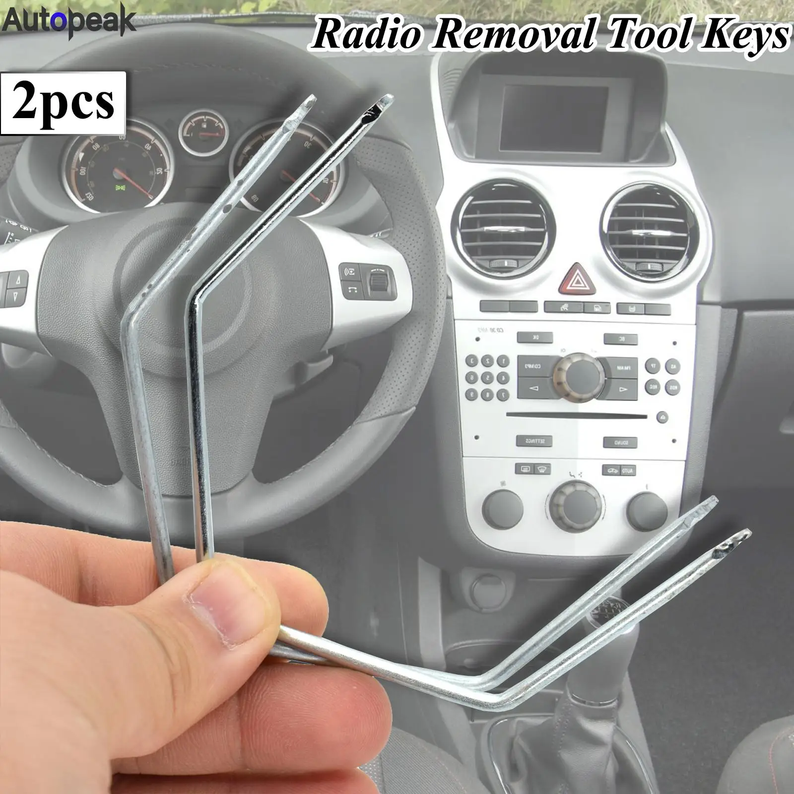 2x Radio Stereo Removal Extractor Key Release Pin Head Unit Audio Install Tool For Vauxhall Opel Signum Chevrolet Holden Vectra