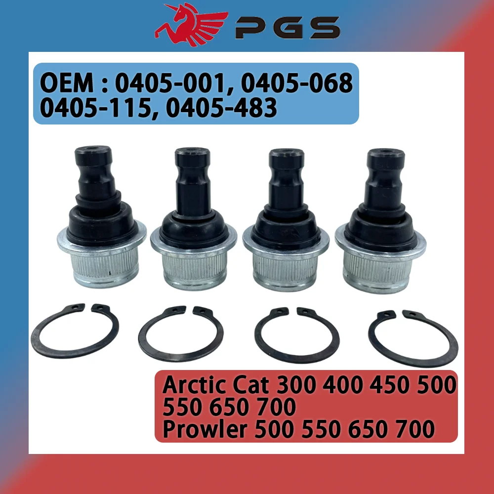 

2/4Pcs Ball Joint For Arctic Cat 250 300 350 375 400 425 450 500 550 650 700 TRV TBX Replace 0405-483 0405-068 0405-115 0405-483
