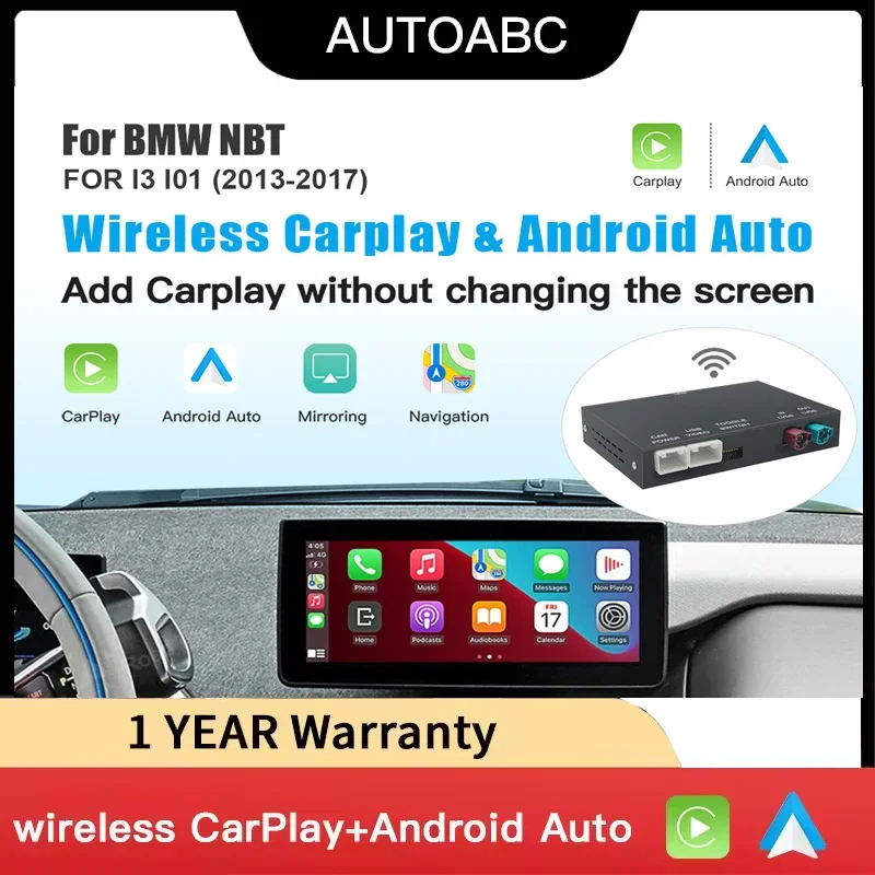 Wireless CarPlay Android AutoCarPlay Android Auto pour BMW NBT  i3, I01,2013-2017 GPS,  Auto Mirror Link, Fonction Autolink