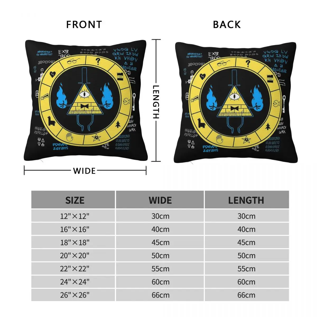 Bill Cipher Zodiac Pillowcase Polyester Linen Velvet Creative Zip Decorative Throw Pillow Case Sofa Cushion Cover