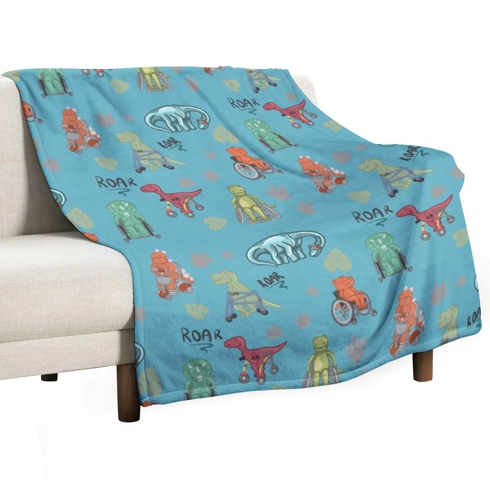 Dinos with Mobility Device Blanket Design Throw Blanket for babies Vintage Blankets