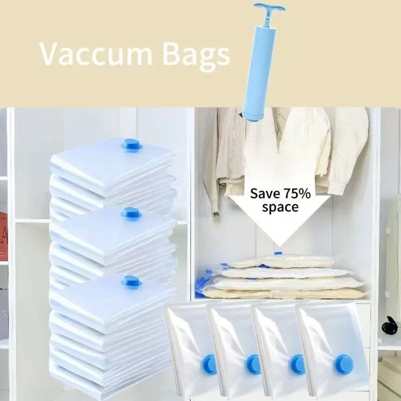 1–20 Stück Vakuum-Aufbewahrungsbeutel, Kompressionspackung für die Aufbewahrung von Kleidung, Bettwäsche, Decke, platzsparend, für Reisen, saisonale Übergang