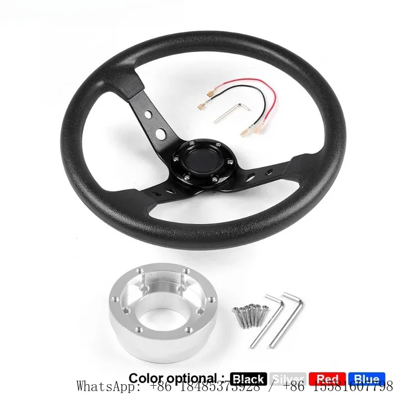 14Inch 350mm PU Steering Wheel 70mm PCD Bracket G29 G920 G923 Racing Simulator Driving Replacement Part