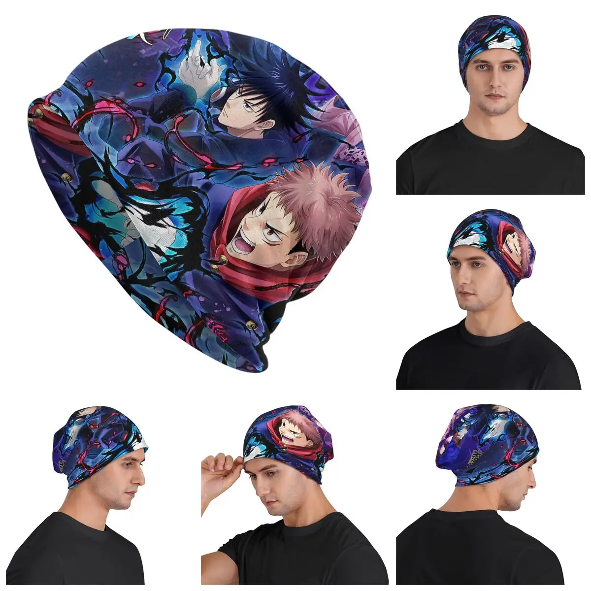 

Megumi Besto Friendo Jujutsu Kaisen Sukuna Anime Warm Knitted Cap Hip Hop Bonnet Hat Autumn Winter Outdoor Beanies Hats Adult