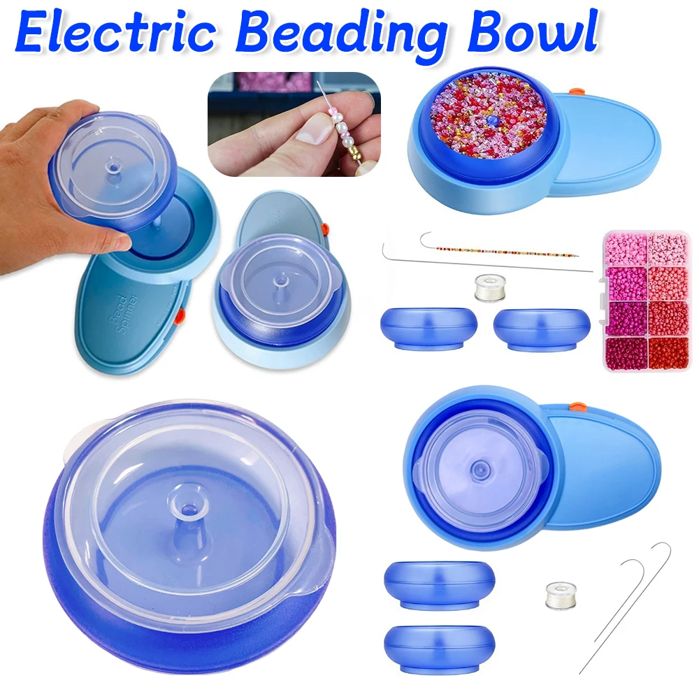 

Electric Beading Bowl Automatic Bead Spinner Kit Jewelry Making Tools Adjustable Direction Spinning Bead Loader for Bracelet