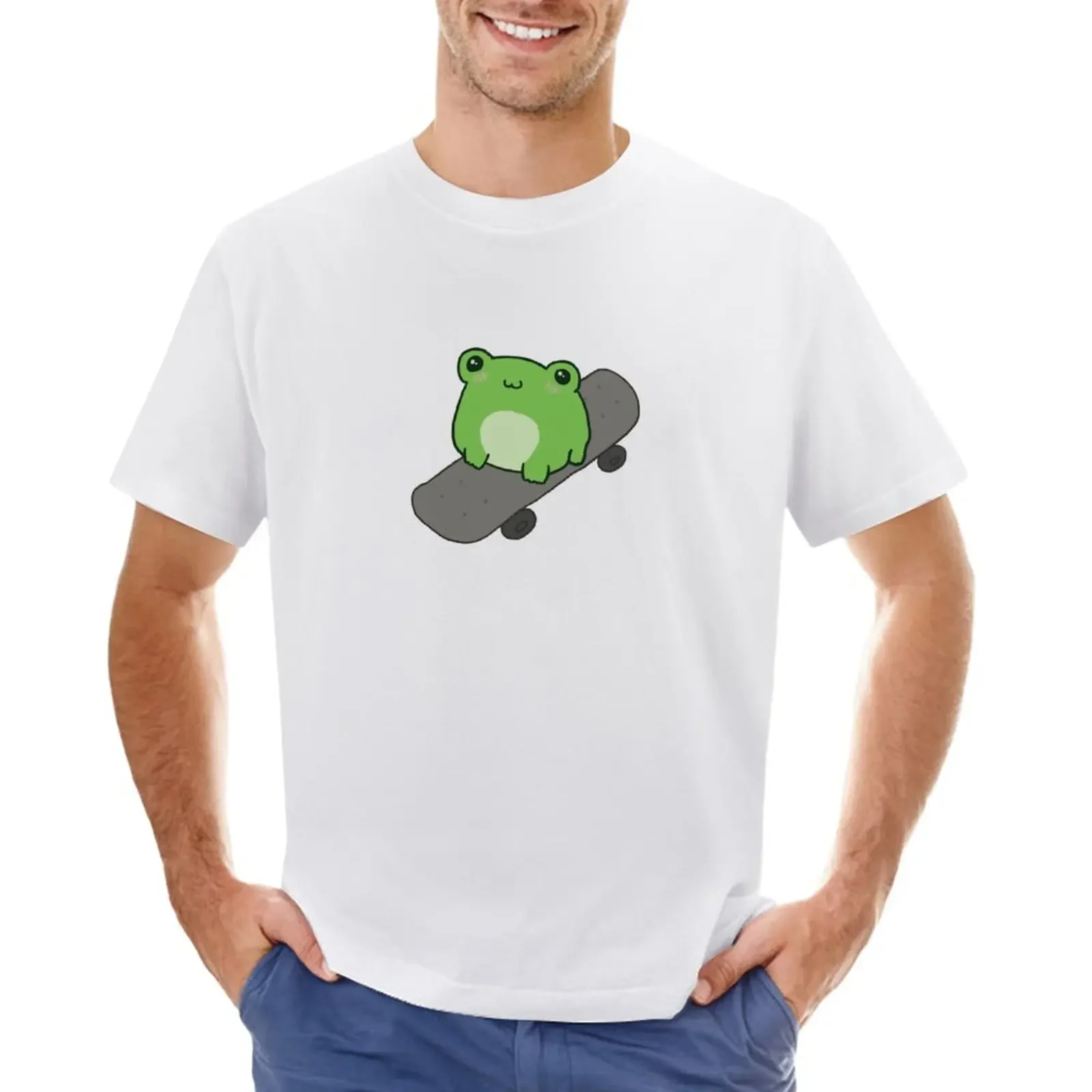 

Cute Fat Frog on Skateboard, Kawaii Cottagecore Aesthetic, Happy Skateboarding Froggy, Sweet Skater Frogge, Sports and F T-Shirt