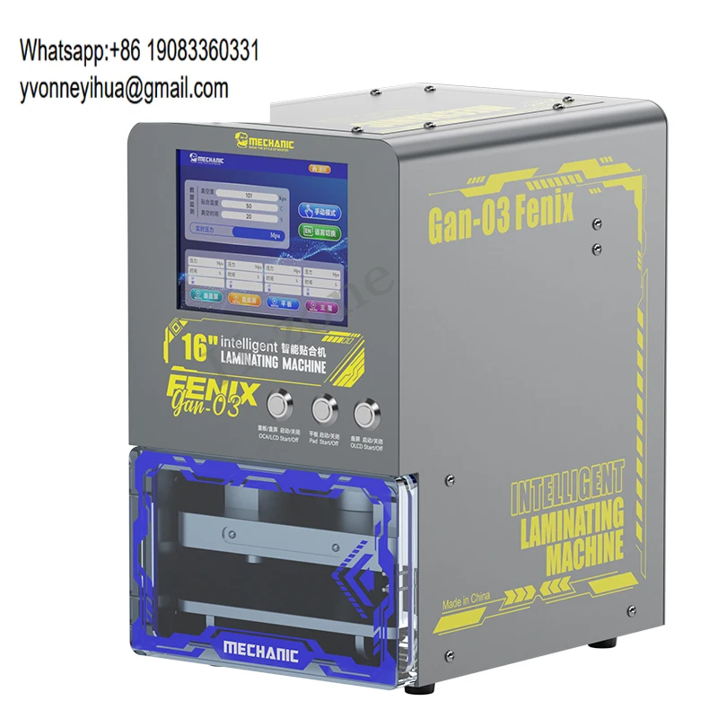 

Машина для ламинирования MECHANIC GAN-03 Fenix LCD OCA для 16-дюймовых прямых и изогнутых экранов, интеллектуальный вакуумный ламинатор, инструмент для ремонта.