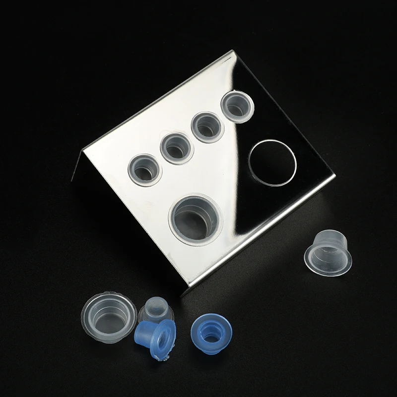 1PC Stainless Steel Tattoo Ink Cup Holder Pigment Container 6/18 Holes Holder Permanent Makeup Accessories Tattoo Supplies