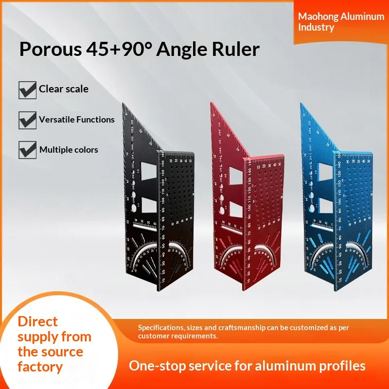 hit productAluminum Alloy Angle Ruler with Right Angle Hole 45 Degree & 90 Vertical T-shaped Design Adjustable Drawing Line Mark