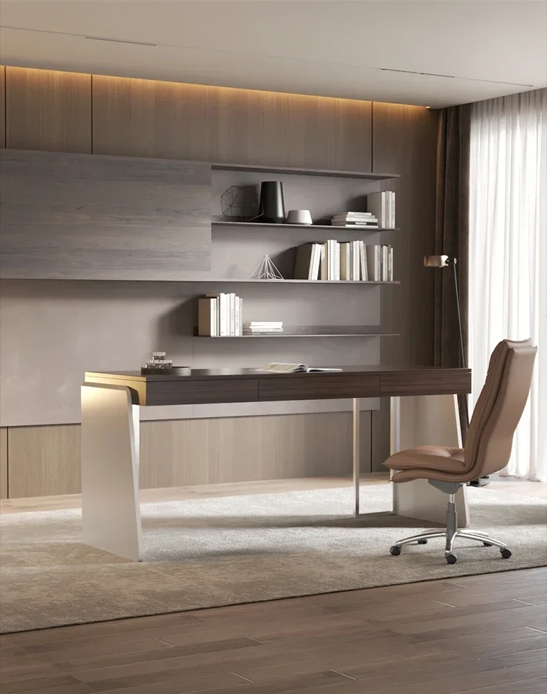 Premium design desk light luxury modern study computer table Italian minimalist home living room