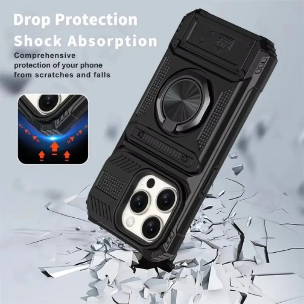 Case For Samsung S25 24 23FE Plus Ultra  A15 25 35 55 14 Magnetic Rotated Ring Kickstand Heavy Duty Drop Protection Wallet Cover