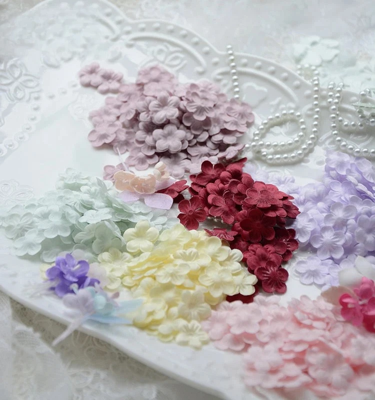 

1.6cm Mini Headdress for Bridal Veil Making, Satin Fabric Flowers, 3D Flower Accessories, Baby Clothes,background Decoration