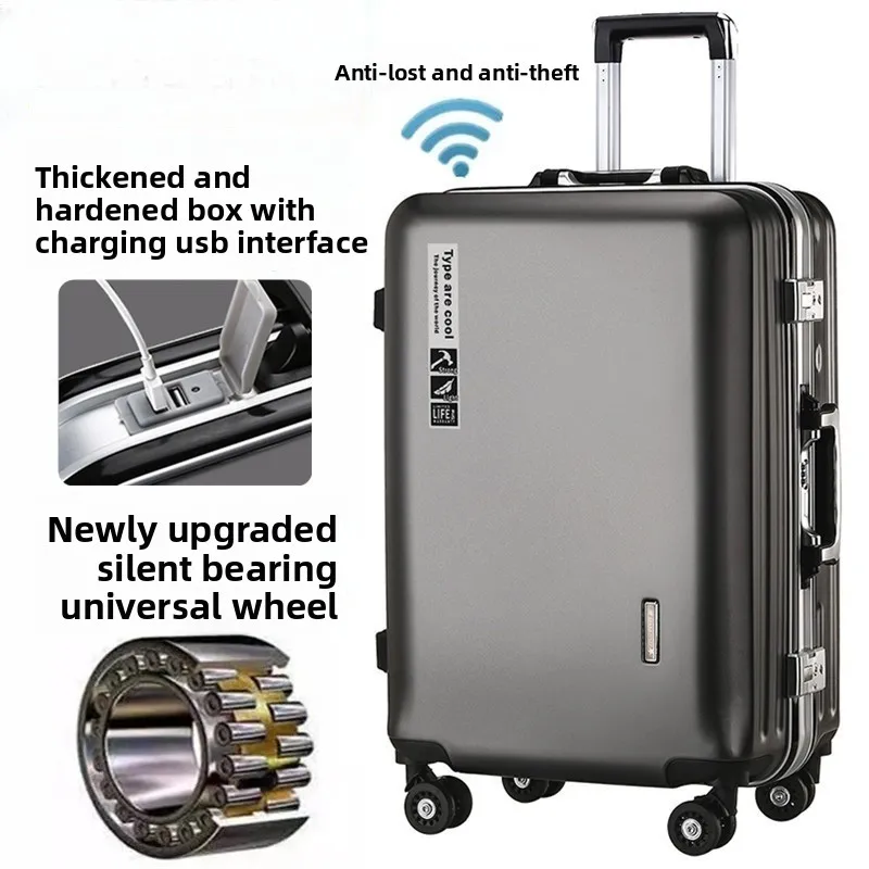

Luggage Set Aluminum Frame Upright Suitcase Universal Spinner Wheel Case for Travelers Luggage Set Suitcases Carry on Luggage