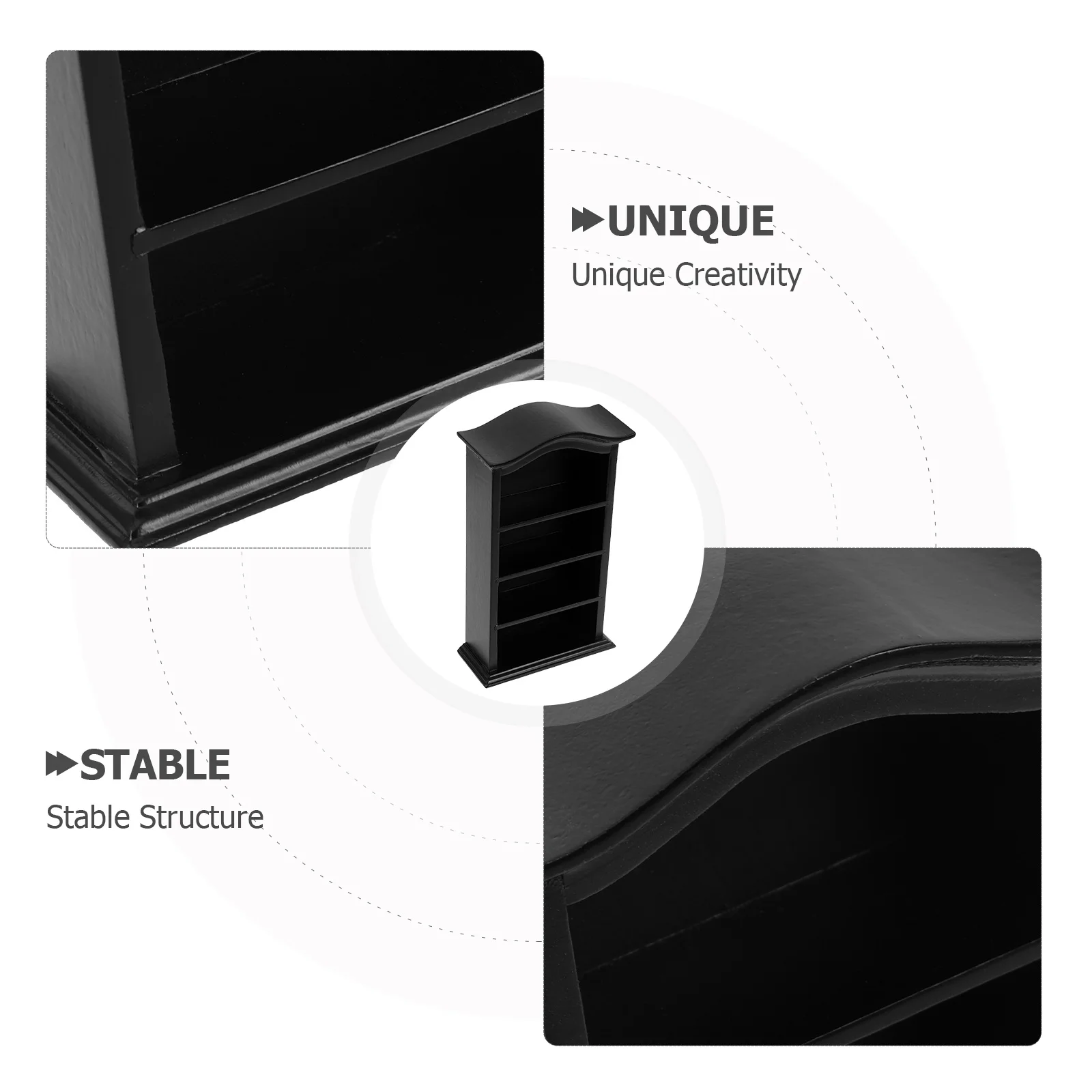인형의 집 가구: 나무 미니어처 책장 캐비닛 1:12 스케일 빈티지 고딕 디스플레이 케이스 미니 수납 정리함