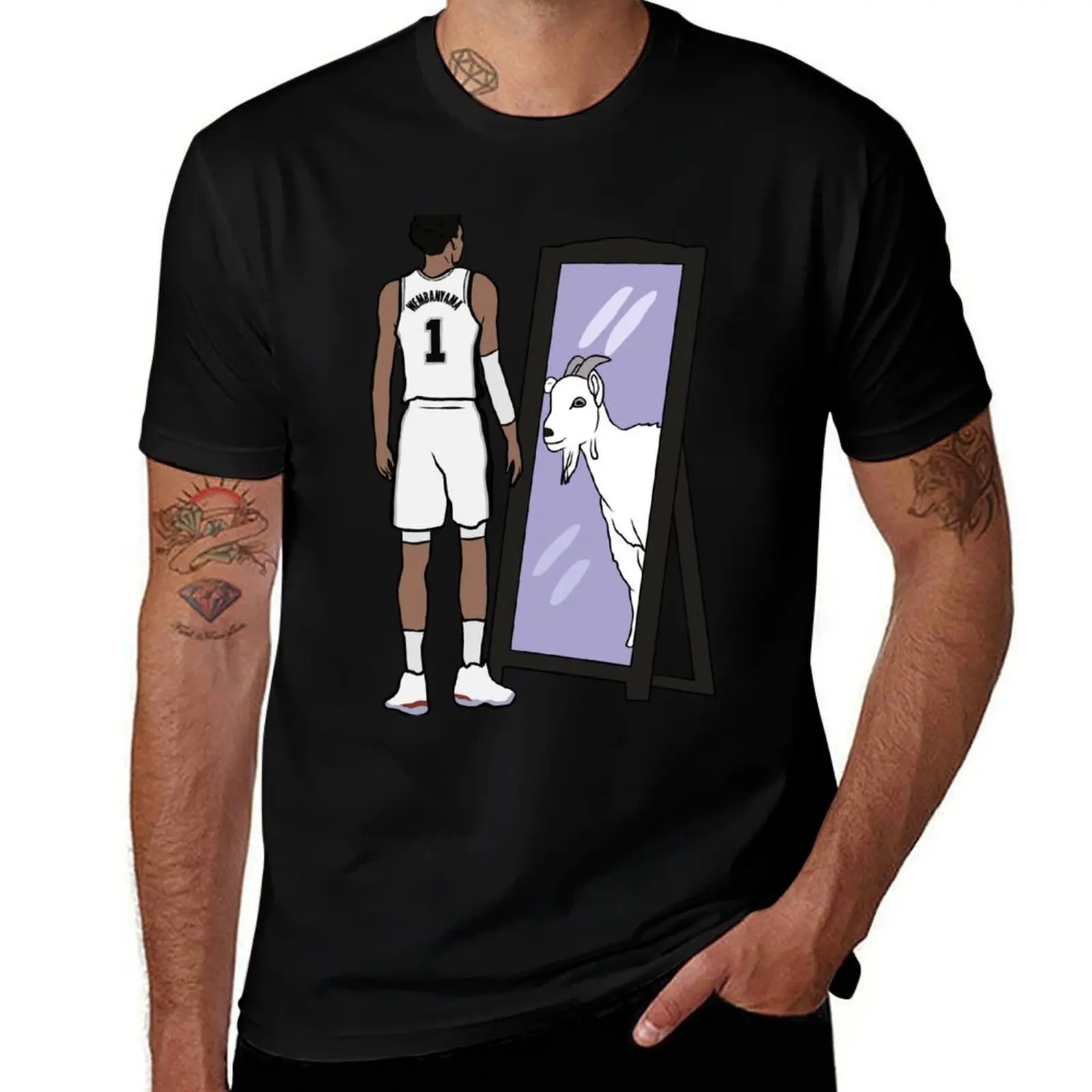 Victor Wembanyama Mirror GOAT T-Shirt affliction shirts clothes t shirt for men