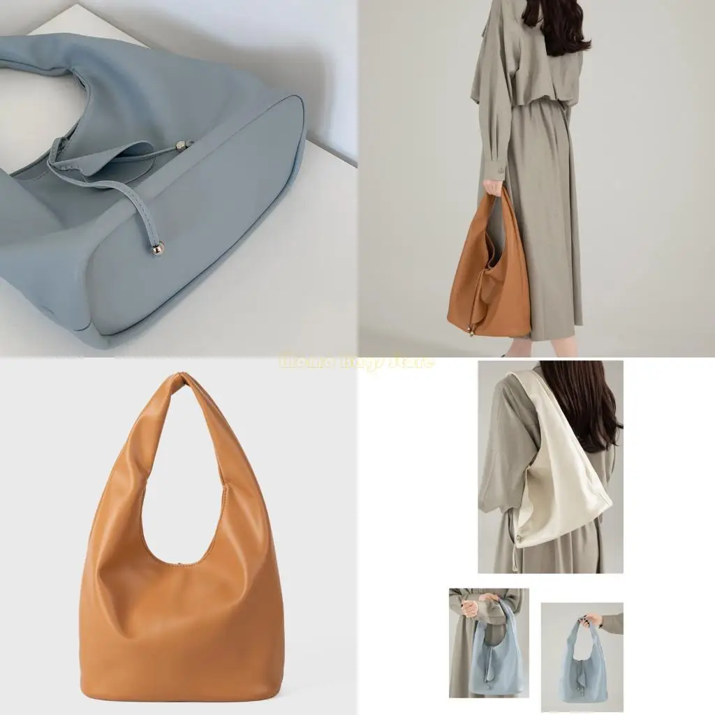 

X90D Women Casual Shoulder Bag Soft PU Leather Handbag Spacious Underarm Purse Practical Gift For Mother Birthday Holiday