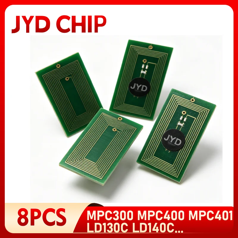 8PCS MP C300 MP-C300 C400 C401 Toner Chip For Ricoh MPC300 MPC400 MPC401 LD130C LD140C Toner Cartridges Replacement