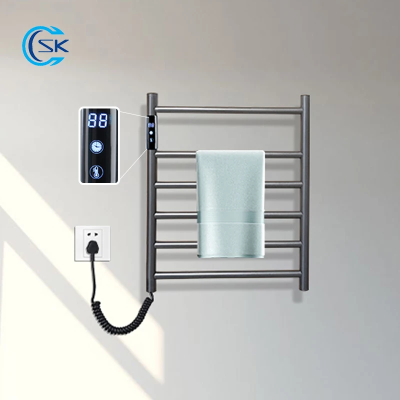 

Wall Mounted Electric Heated Towel Rack.Digital Display Towel Dryer.Smart Touch Towel Warmer.110V/220V Electric Towel Rail.