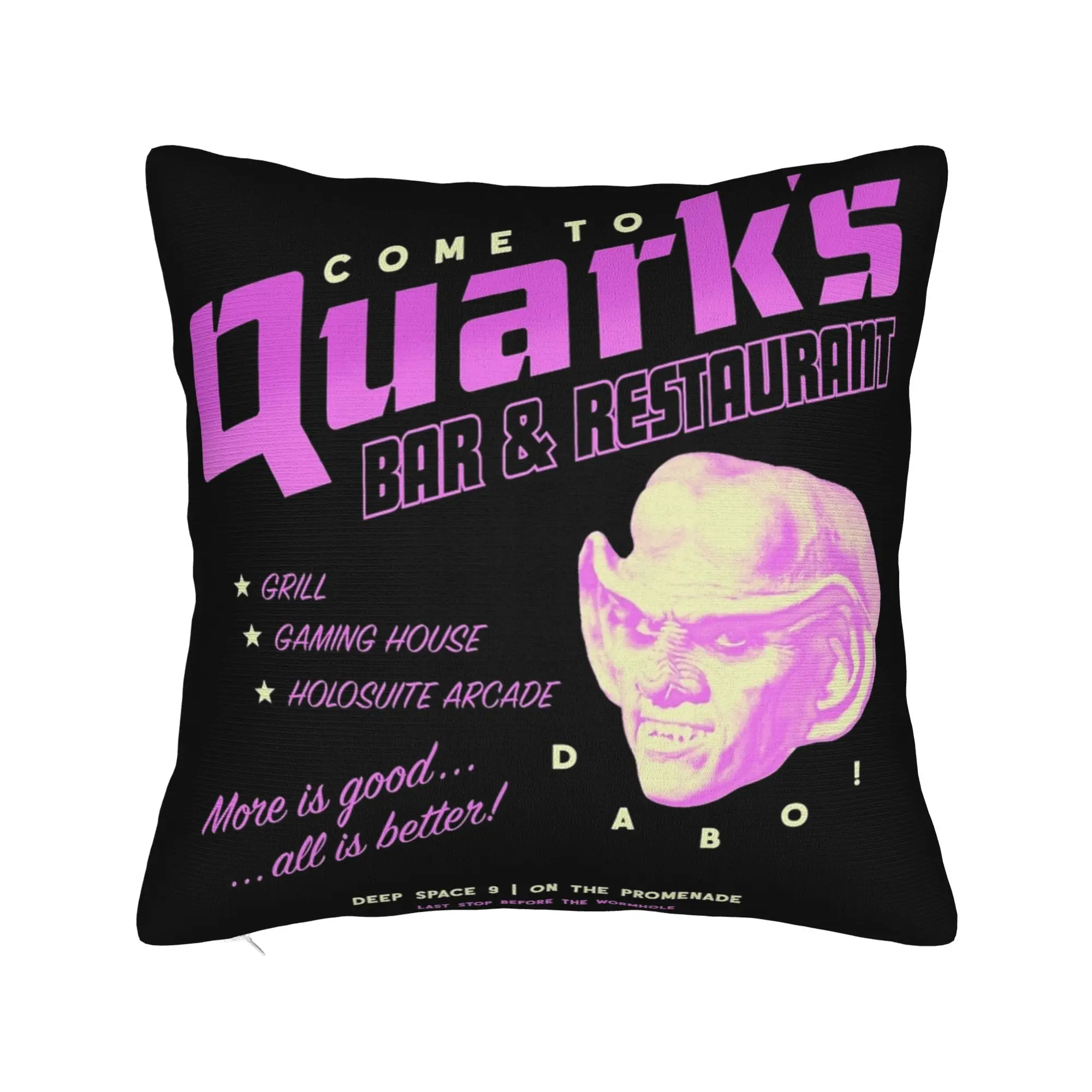 Stars Treks Deep Space Nine Come To Quark's Bar Logo Pillowcase Soft Cushion Cover Decor  Throw Pillow Case Cover Home Square