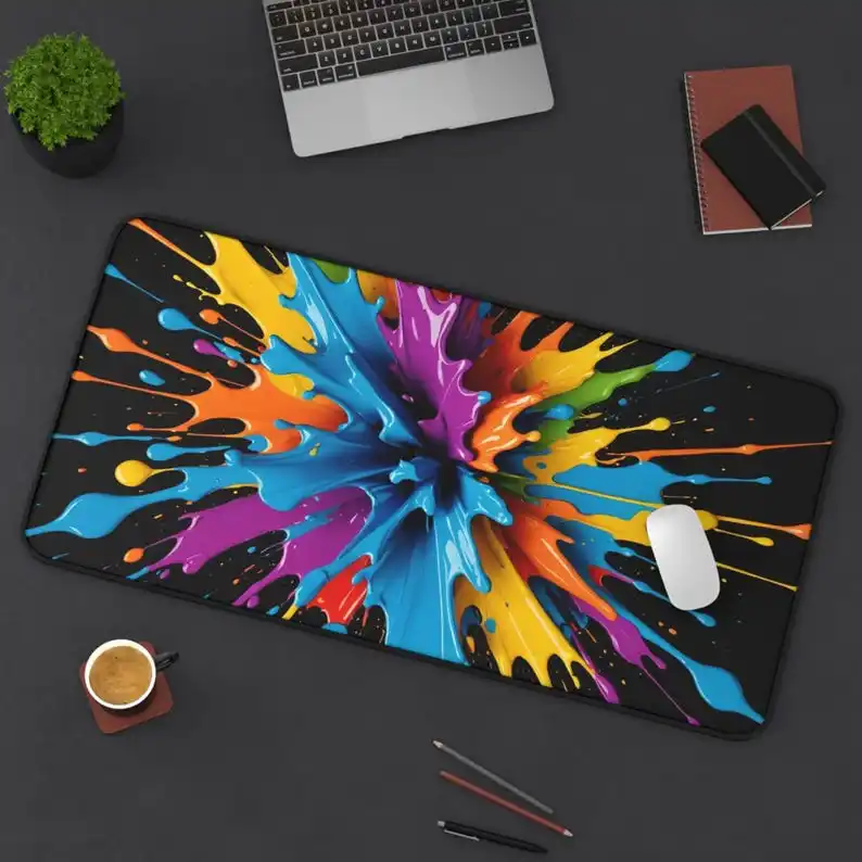 

Bright Painted Desk Mats, Colorful Office Decorations, Home Office Gifts, Unique Desk Accessories, Creative Workspaces