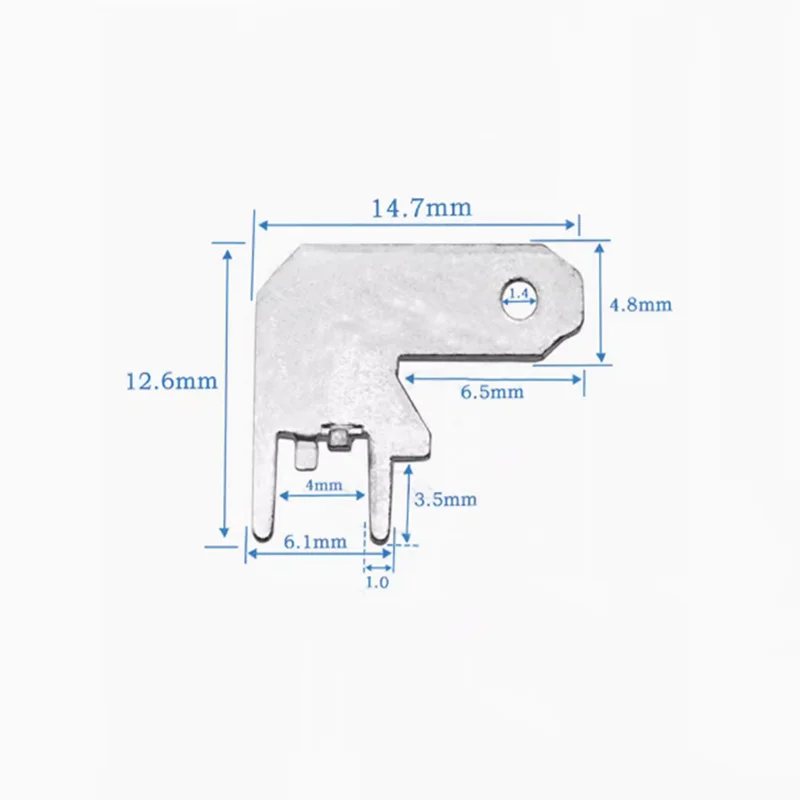 100pcs 4.8mm flag type anti-reverse insert circuit board solder 250 elbow cross anti-reverse insert with positioning copper