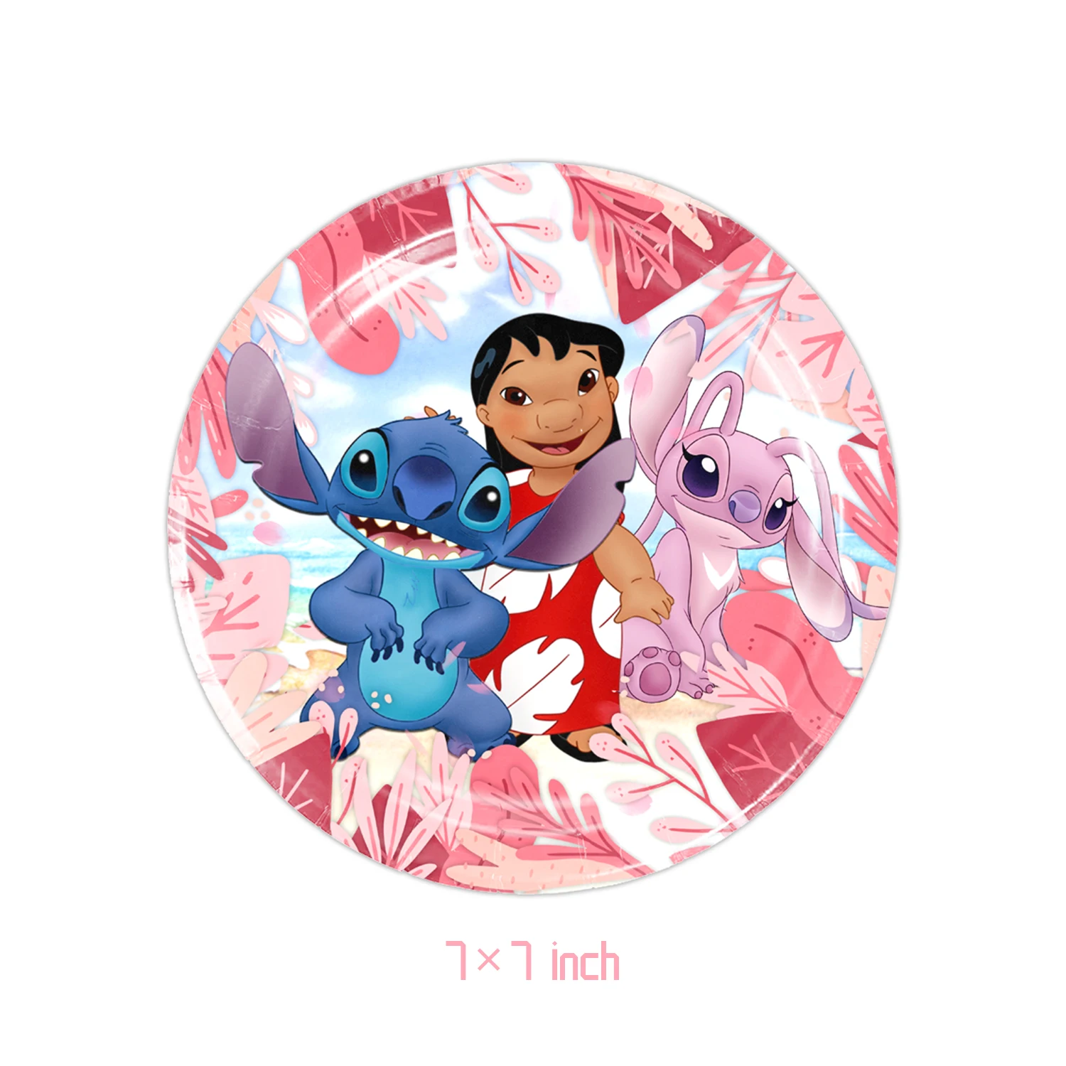 Pink Lilo & Stitch Theme Birthday Party Decoration Paper Tableware Cup Plate Balloon Background For Kild\'s Baby Shower Supplies