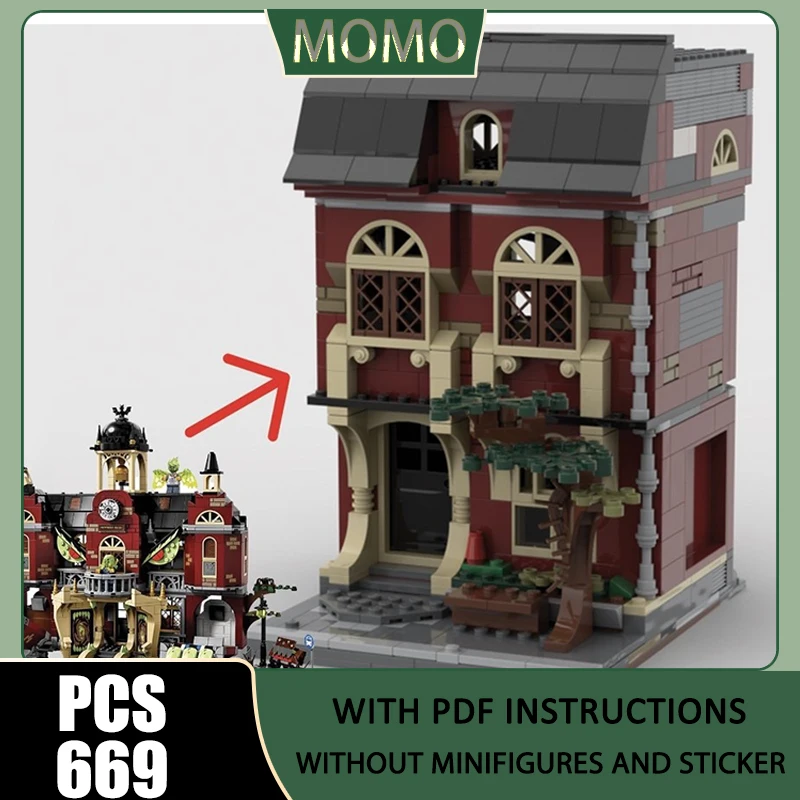 

City Street View Model Moc Building Blocks Tudor townhouse Model Technology Brick Assembly Construction DIY Toys Gift