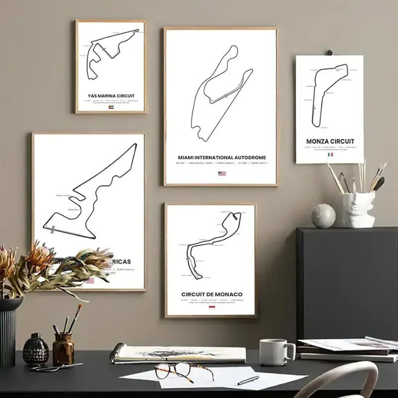 F1 fórmula carrera pista Premio Miami circuito cuadro sobre lienzo para pared carteles nórdicos e impresiones cuadro de pared decoración de la habitación