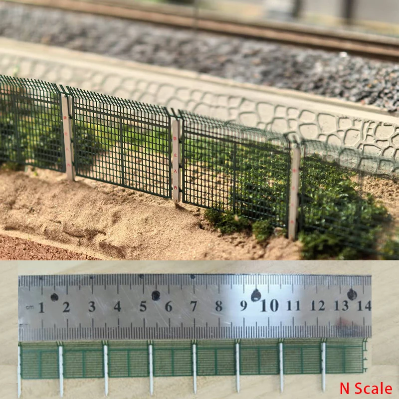 

2PCS N Scale Miniature Fence Model Metal Protective Grid Guard For 1:150 Scale Railway Train Layout Garden Decoration Materials