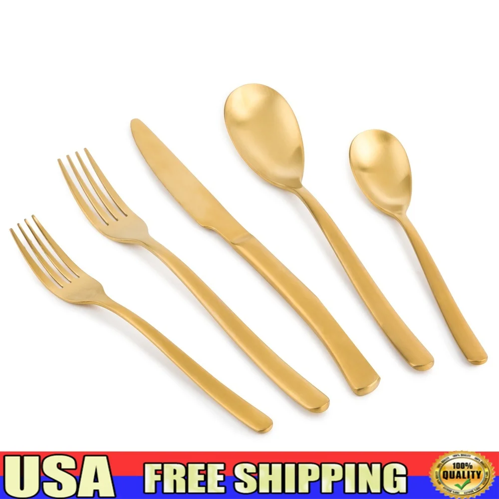 

20-Piece Stainless Steel Flatware Set Service 4 Durable Elegant Utensils Dining Table Family Gatherings Rust Resistant