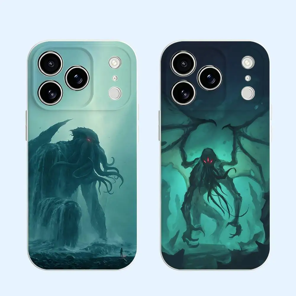 

Cool Cthulhu Black Soft TPU Phone Case For iPhone Models Shockproof Anti-Scratch Protective Cover