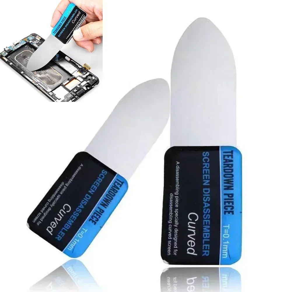 1PC Mobile Phone Curved LCD Screen Spudger Opening Pry Card Tools Ultra Thin Flexible Mobile Phone Disassemble Steel Metal