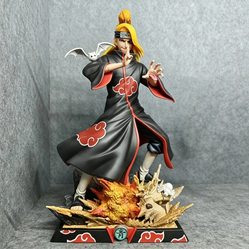 31cm Anime Ninja Akatsuki Deidara Sammlerfigur Große Statue mit Standfuß Tischdekoration Trendiges Modell Spielzeug Geschenk für Fans