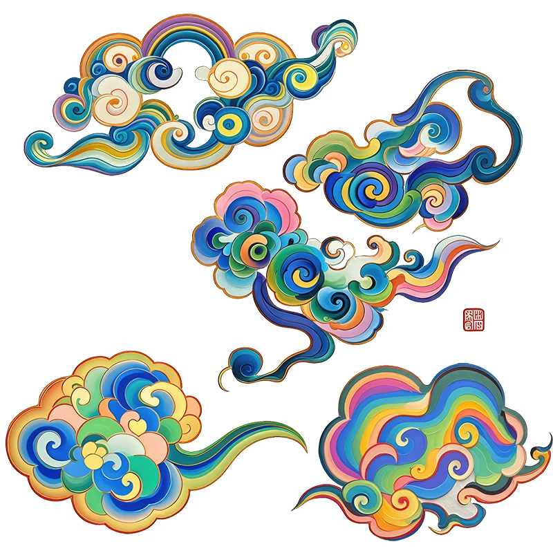 Three Ratels Q90 Beautiful auspicious clouds Art Wall Stickers for Home Decoration personalized Car decals Waterproof