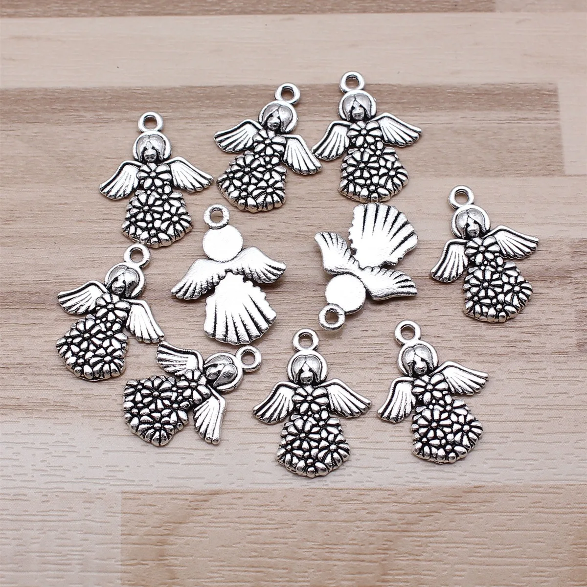 IFOCUS 10pcs/Lot Angel Charms For DIY Jewelry Making Zinc Alloy 17x21mm/0.67x0.83inch