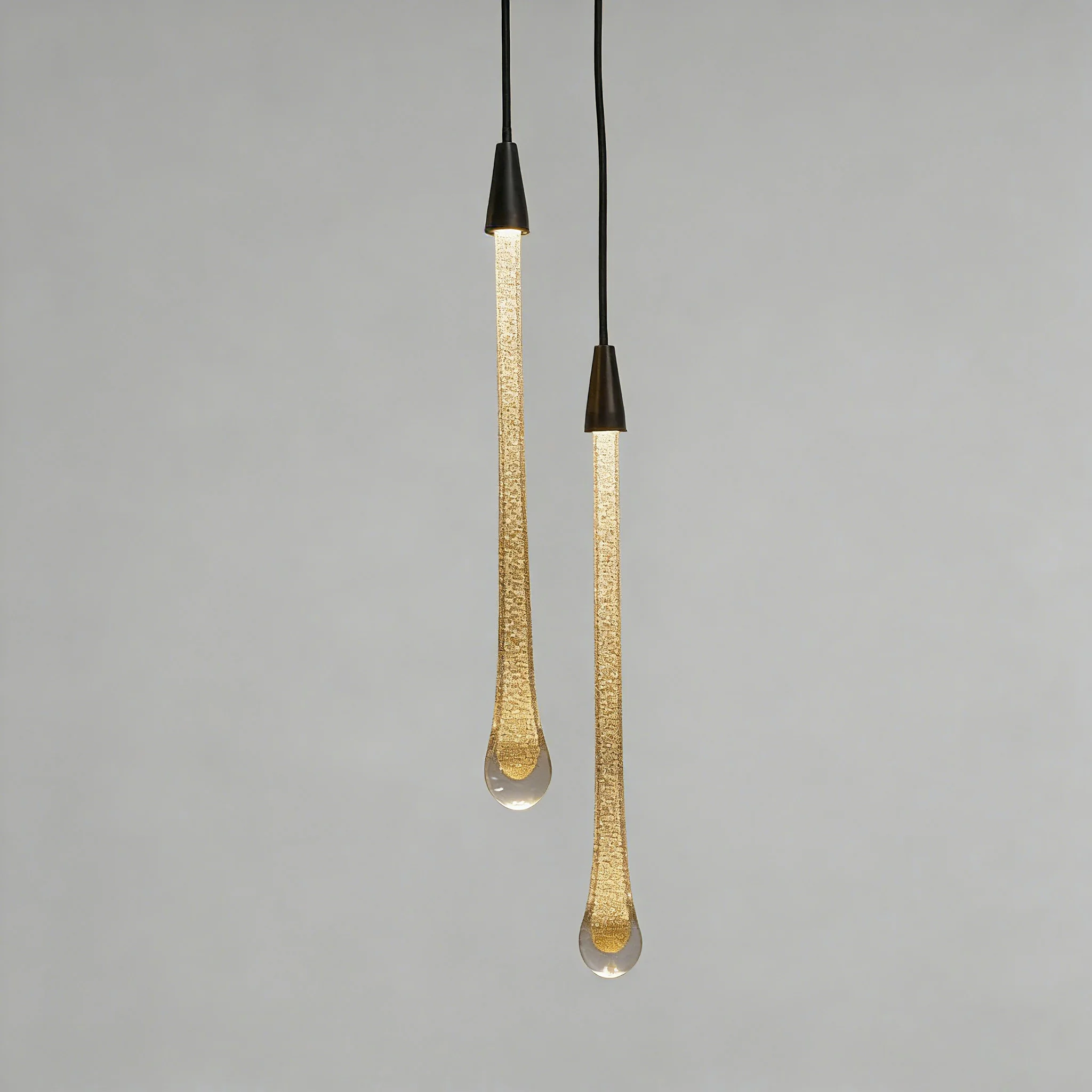 YH Modern Nordic Kitchen Island Hanging  K9 Crystal Pendant Light Dining Room Black Led Chandelier High Ceiling Light for Home