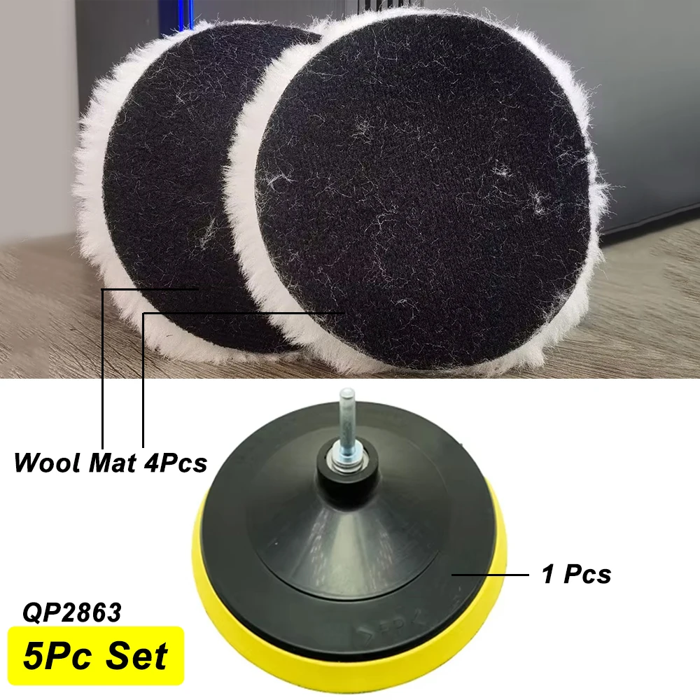 Wool Mat Polishing Kit Polishing Pad Car Waxing Sponge Disk Wool Wheel Auto Paint Care Polisher Pads Polishing Disc