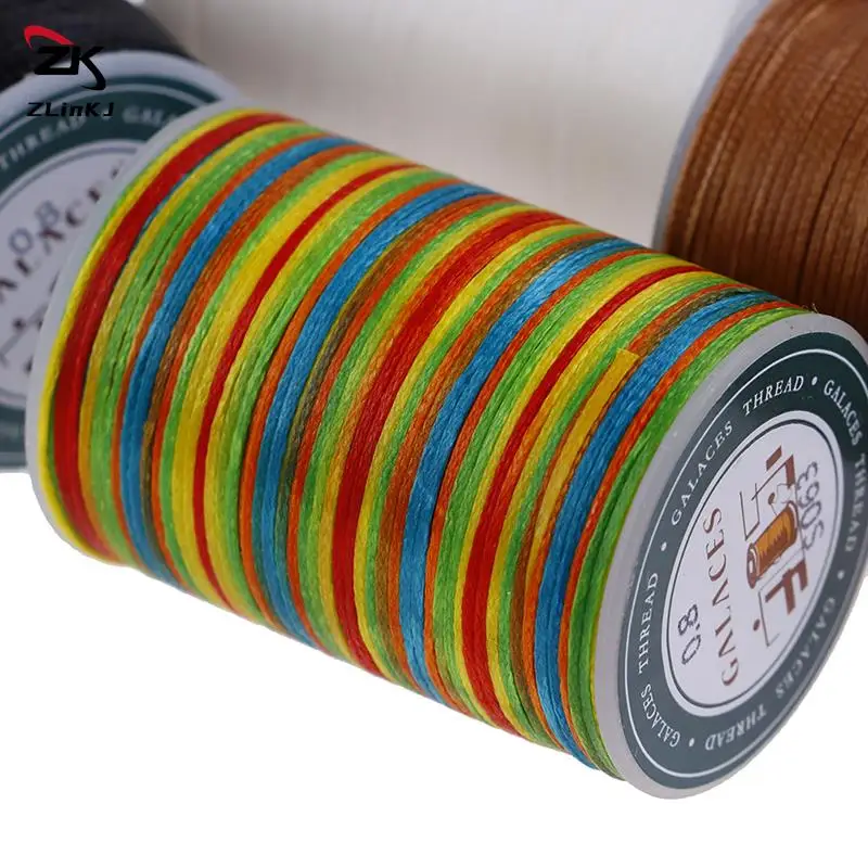 90 Meters Multicolor Sewing Thread Polyester Cord Waxed Thread Leather 0.8mm for DIY Tool Hand Stitching Thread