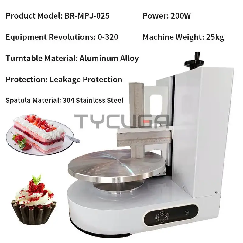 4-12 Inch Semi Automatic Birthday Cake Smoothing Coating Machine Cakes Plastering Cream Coating Filling Machine Baking Appliance