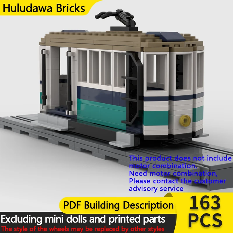 

City Car Model MOC Building Bricks Main Street Light Rail Tram Modular Technology Children Holiday Gifts Assemble Toys Suit