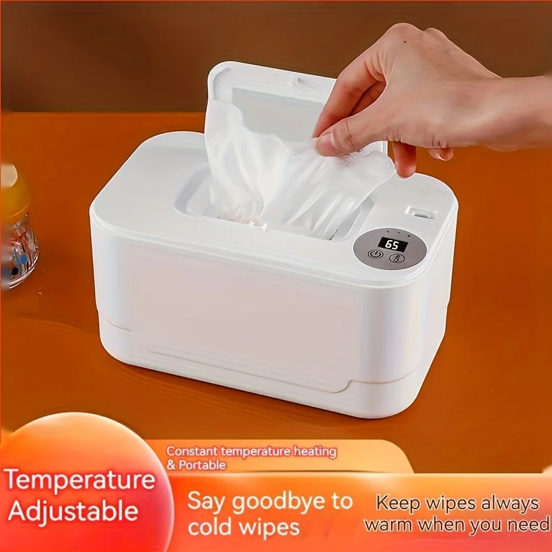 Portable Wipe Warmer Large Capacity Portable Wipe Warmer  Adjustable Temperature, Electric Heating for Travel, Home, Car Use