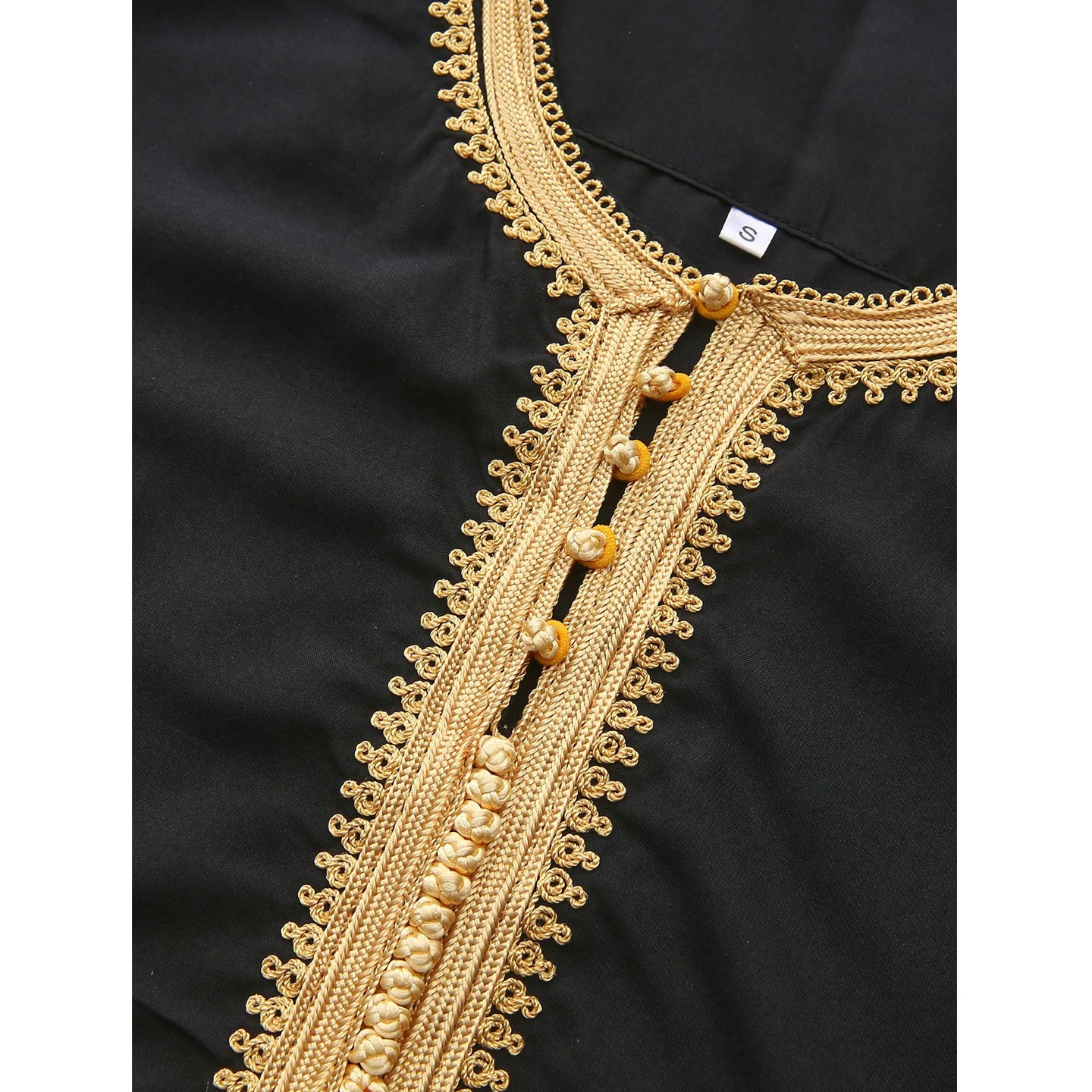 ثوب رجالي مسلم جديد بأكمام طويلة مطرز مغربي فاخر أنيق ثوب كاندورا برقع ملابس تقليدية إسلامية فضفاضة