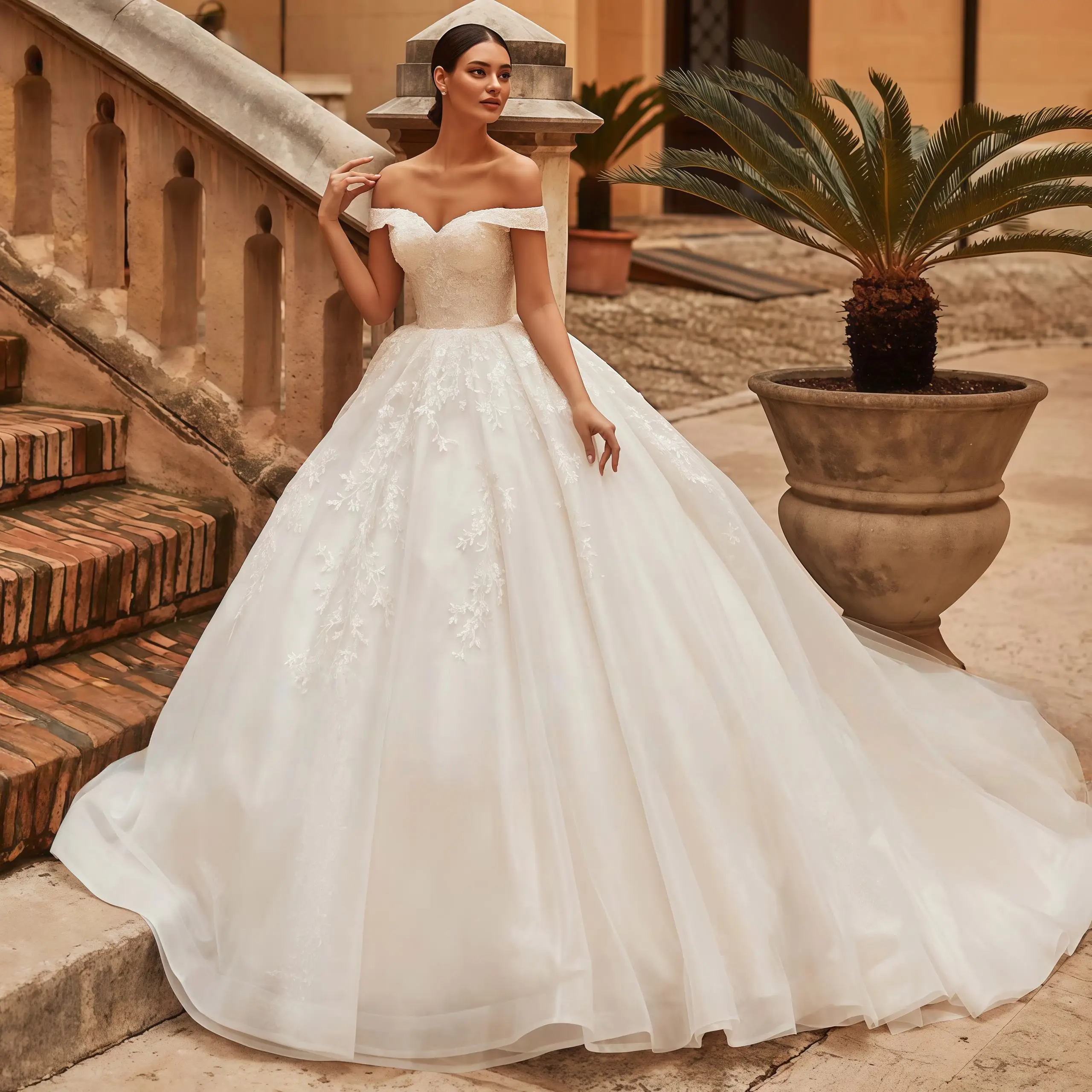 

Изысканное бальное платье невесты с аппликациями и бисером, свадебное платье 2026, романтическое свадебное платье в форме сердца на шнуровке, Vestido De No