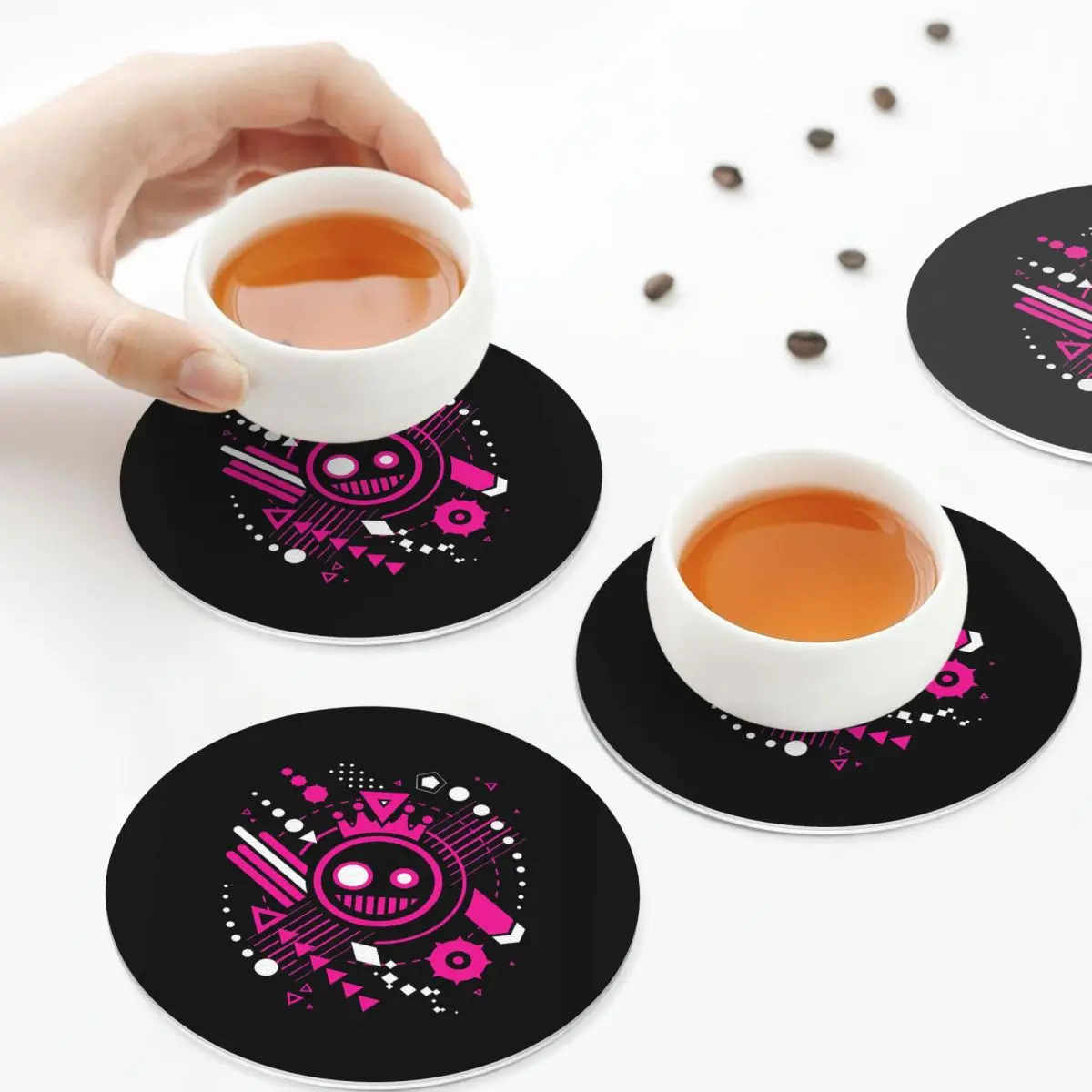 

Just Shapes And Beats Blixer Coasters Kitchen Placemats Waterproof Insulation Cup Coffee Mats Decor Home Tableware Pads Set of 4