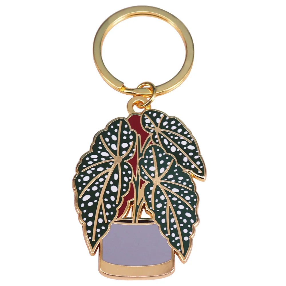 Begonia Plant KeyFob Cute Planter Keychain