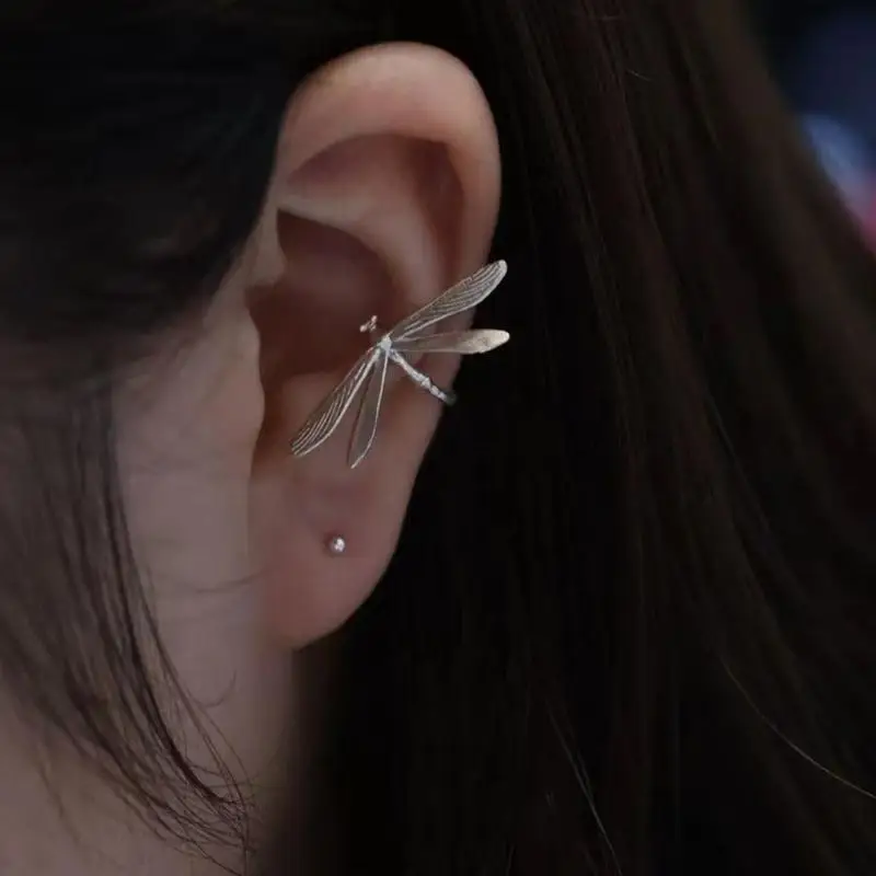 Dragonflies Ear Accessory Autumn Winter Collection Alloy Craftsmanship Ear Bone Earrings Accessories Gift For Her