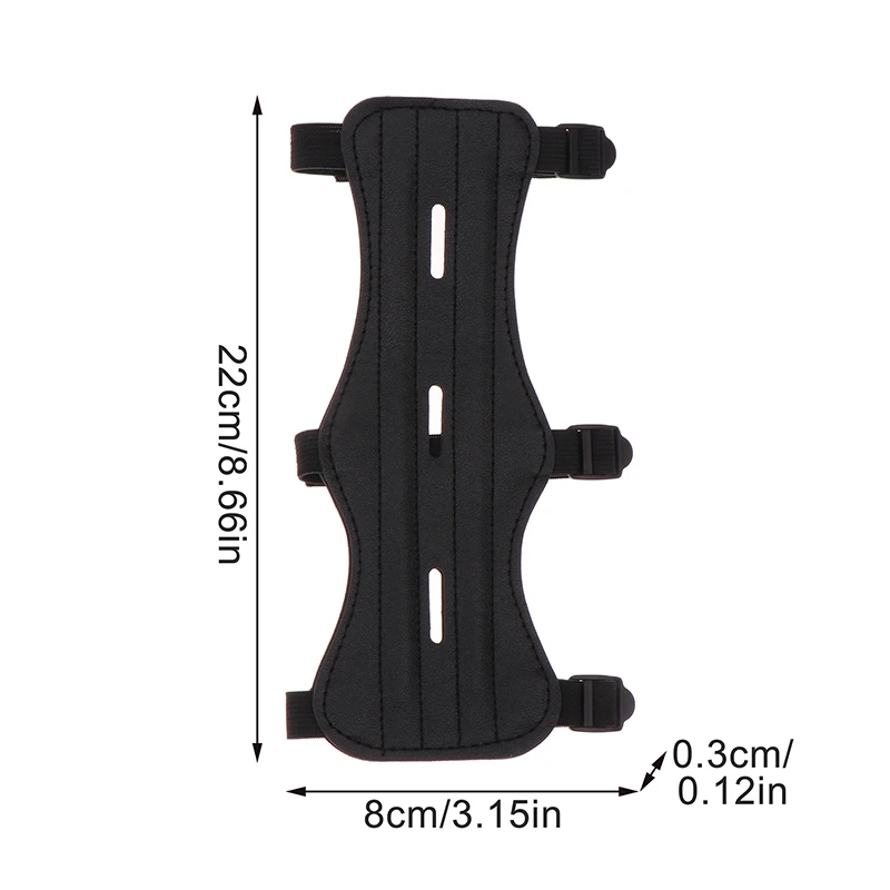 อุปกรณ์ป้องกันแขนสำหรับยิงธนู ทำจากหนัง 3 สายรัด ป้องกันแขน ปรับได้ ปลอดภัย สำหรับการล่าสัตว์ ยิงธนู และฝึกซ้อม