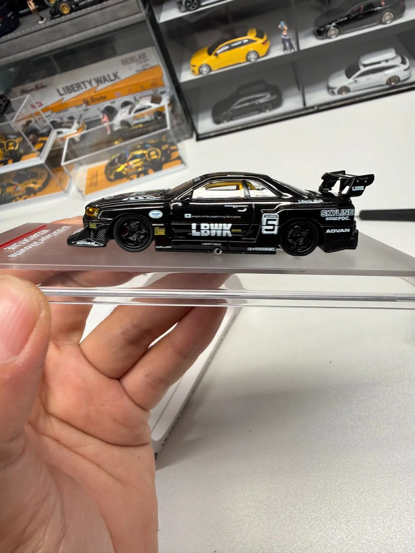 Diecast CM 1:64 Scale LB-ER34 Super Silhouette SKYLINE Black Alloy Car Model