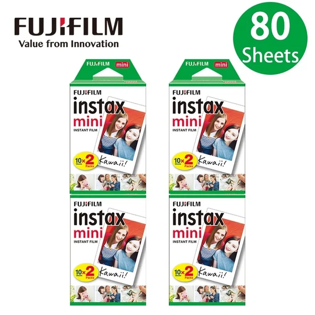 Fujifilm Instax Mini Film Witte Rand 10 20 40 60 80 100 Vellen Voor FUJI Instant Fotocamera Mini 12/11 Mini 9 8 7s 70 EVO Link